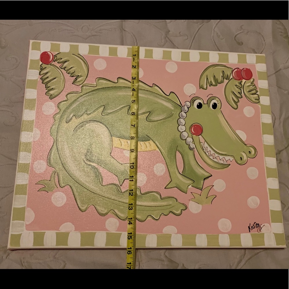Kootie Bug Designs Alligator w/pearls giclee - Picture 3 of 7